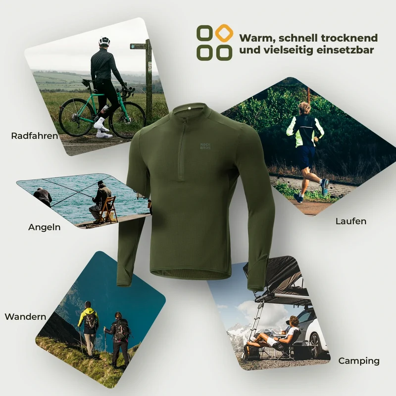 Fahrradtrikot Radtrikot Langarm Herren Зімовы цёплы фліс Schnelltrocknendes Atmungsaktiv