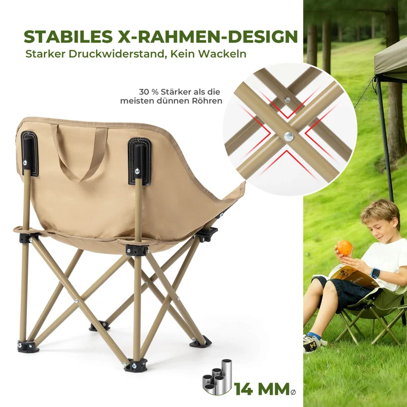 Qunature Campingstuhl Faltbar Tragbarer Camping Stuhl met Tragetasche en Tragegriff 120KG/60KG
