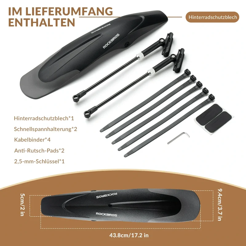 Fahrrad Schutzbleche Set Vorne/Hinten Verstellbare Flexible 26-29 zoll
