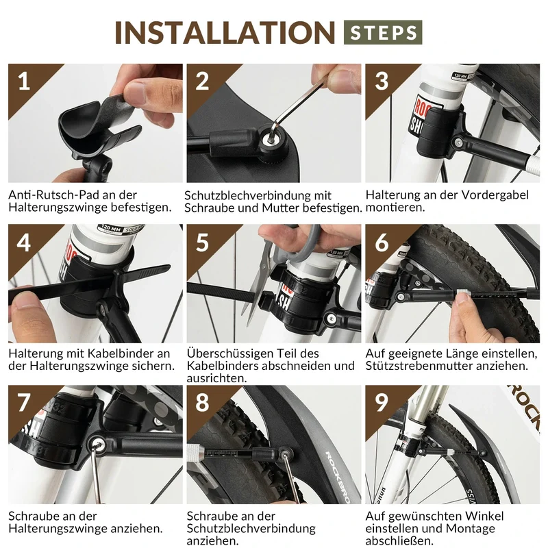 Fahrrad Schutzbleche Set Vorne/Hinten Verstellbare Flexible 26-29 zoll