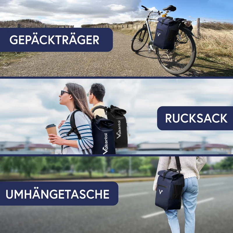 ValkOne 3in1 Fahrradtasche - perfekt für deinen Alltag! - B-Ware