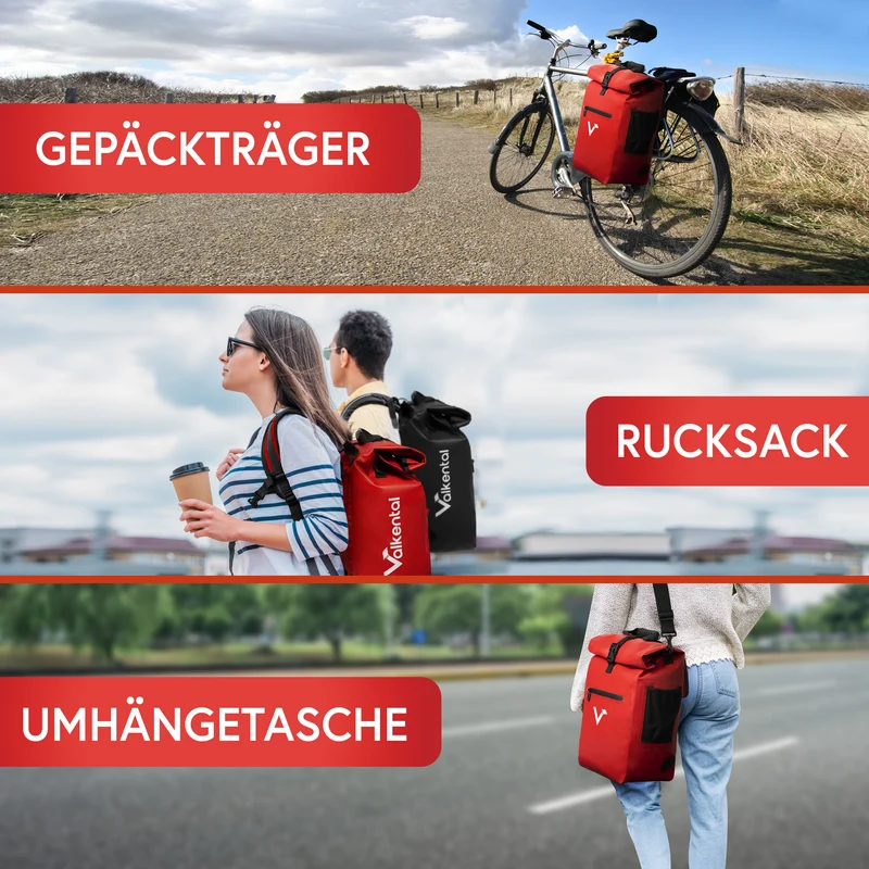 ValkOne 3in1 Fahrradtasche - perfekt für deinen Alltag! - B-Ware