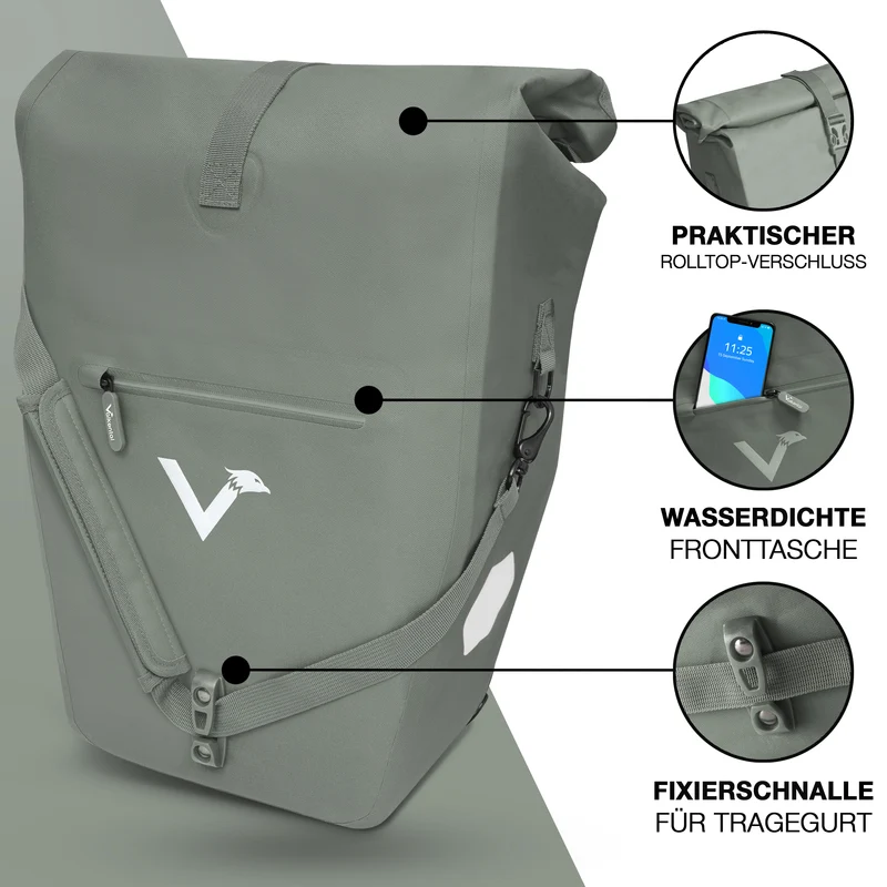 Bike Bag Urban - Praktische 2in1 Gepäckträgertasche im urbanen Look