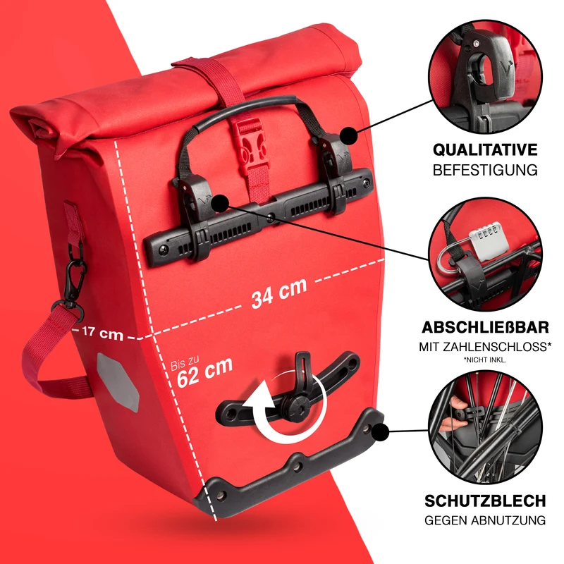 Bike Bag Urban - Praktische 2in1 Gepäckträgertasche im urbanen Look - B-Ware