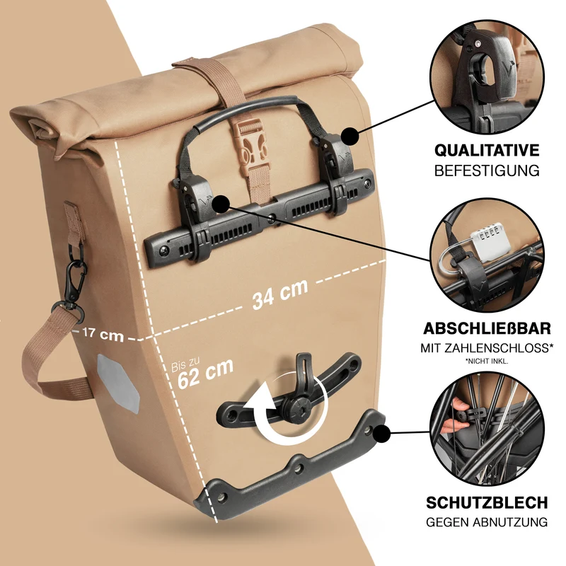 Bike Bag Urban - Praktische 2in1 Gepäckträgertasche im urbanen Look