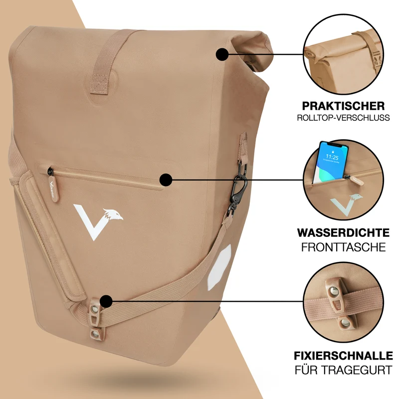 Bike Bag Urban - Praktische 2in1 Gepäckträgertasche im urbanen Look