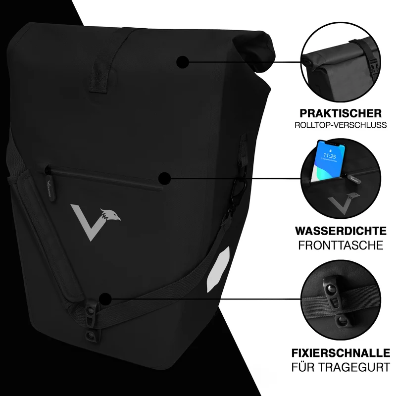 Bike Bag Urban - Praktische 2in1 Gepäckträgertasche im urbanen Look