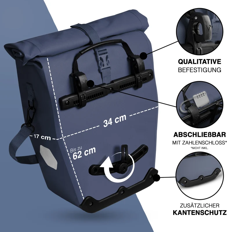 Bike Bag Urban - Praktische 2in1 Gepäckträgertasche im urbanen Look