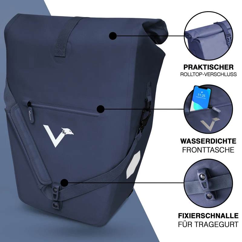 Bike Bag Urban - Praktische 2in1 Gepäckträgertasche im urbanen Look