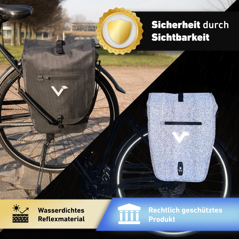 Bike Bag Urban - Praktische 2in1 Gepäckträgertasche im urbanen Look