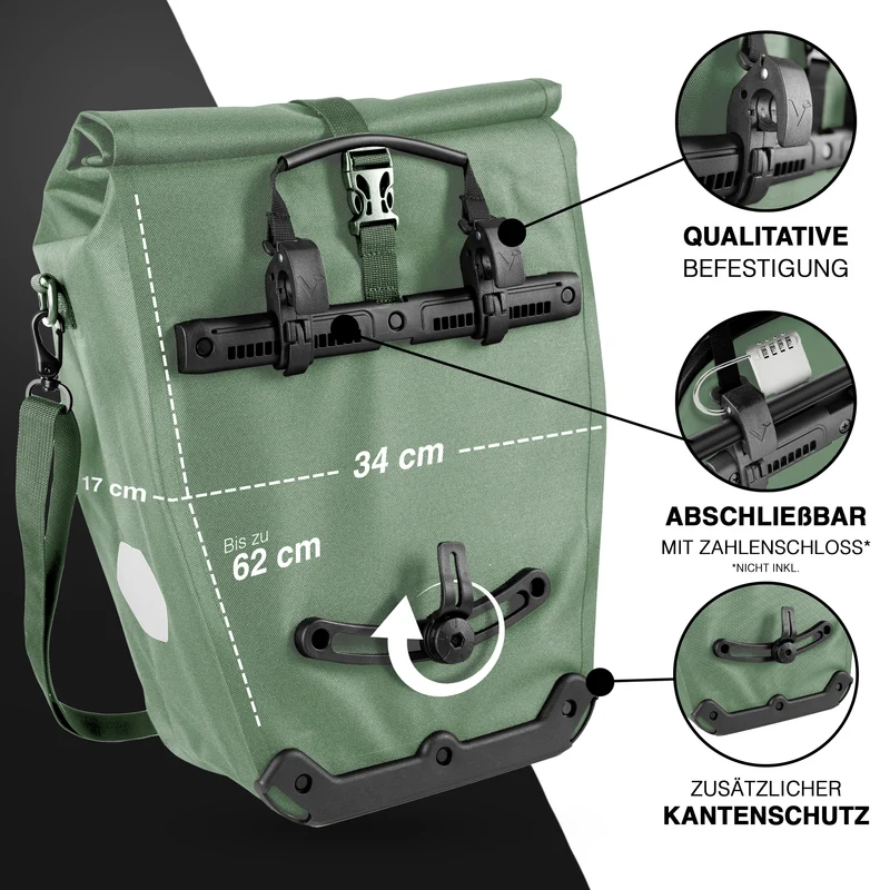 Bike Bag Urban - Praktische 2in1 Gepäckträgertasche im urbanen Look