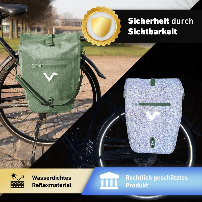 Bike Bag Urban - Praktische 2in1 Gepäckträgertasche im urbanen Look
