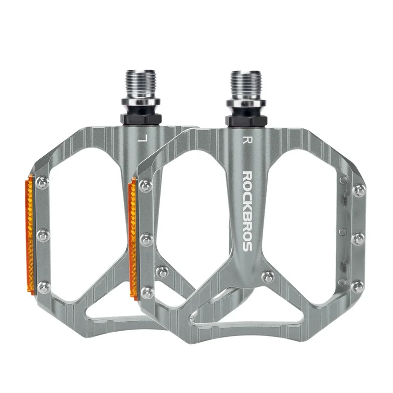 Fahrradpedale rutschfest– Aluminium plattformpedale met reflektoren, abgedichte Kugellager, Anti-Rutsch-Pins, 9/16" Achse