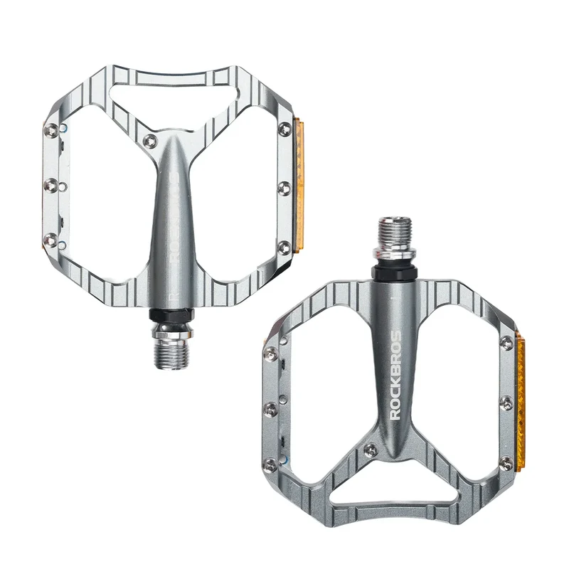 Fahrradpedale rutschfest– Aluminium plattformpedale met reflektoren, abgedichte Kugellager, Anti-Rutsch-Pins, 9/16" Achse