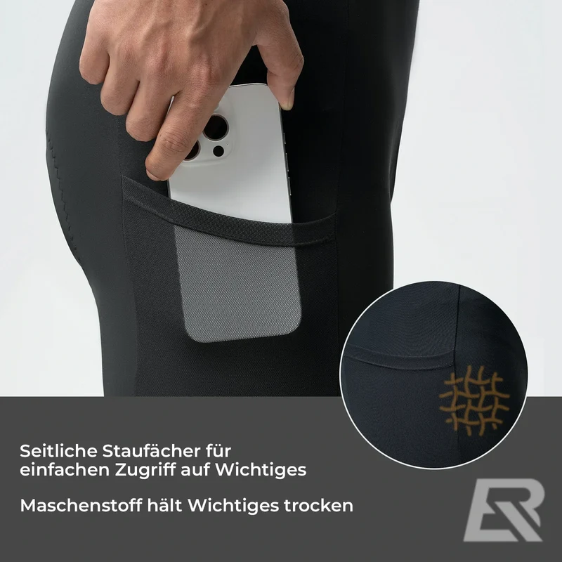 Radlerhose Heren Gepolstert, Fahrradhose Kurz, Bib Shorts mit Träger, Radsport Trägerhosen