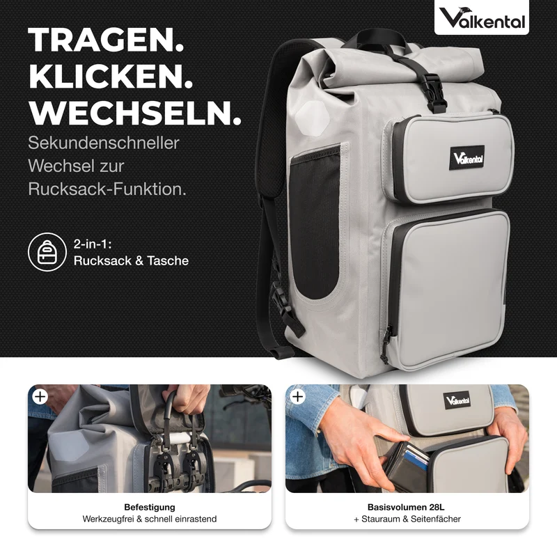 UrbanX 2.0 - 2in1 Fahrradtasche & Rucksack für die Stadt - B-Ware