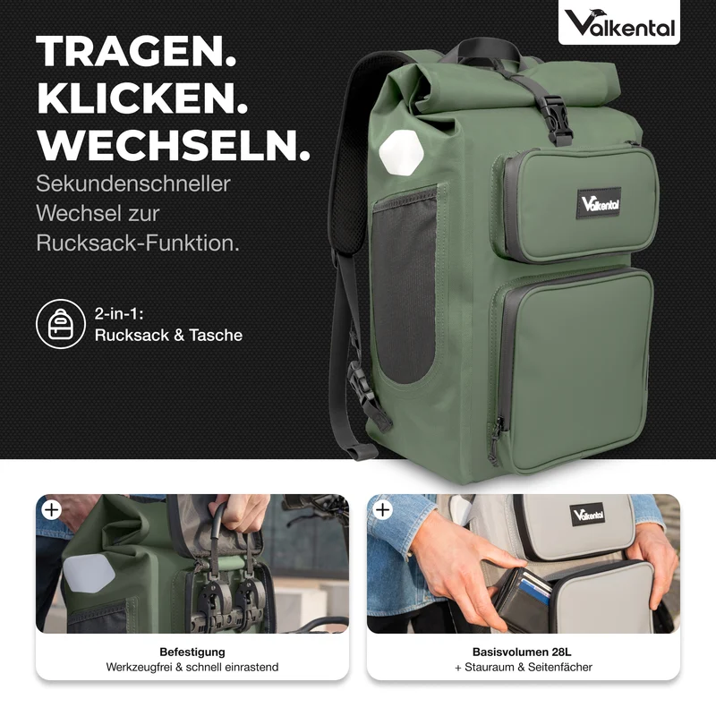 UrbanX 2.0 - 2in1 Fahrradtasche & Rucksack für die Stadt - B-Ware