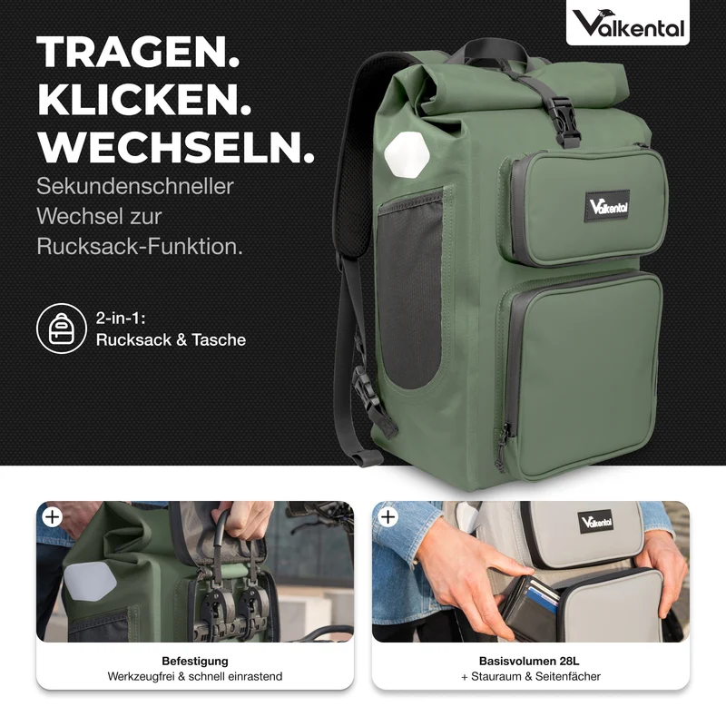 UrbanX 2.0 - 2in1 Fahrradtasche & Rucksack für die Stadt - B-Ware