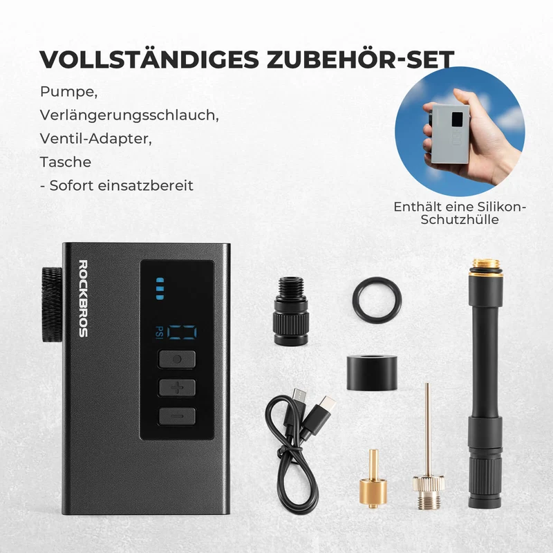ROCKBROS MINI Elektrische Fahrradpomp Tragbar AS240 Pro