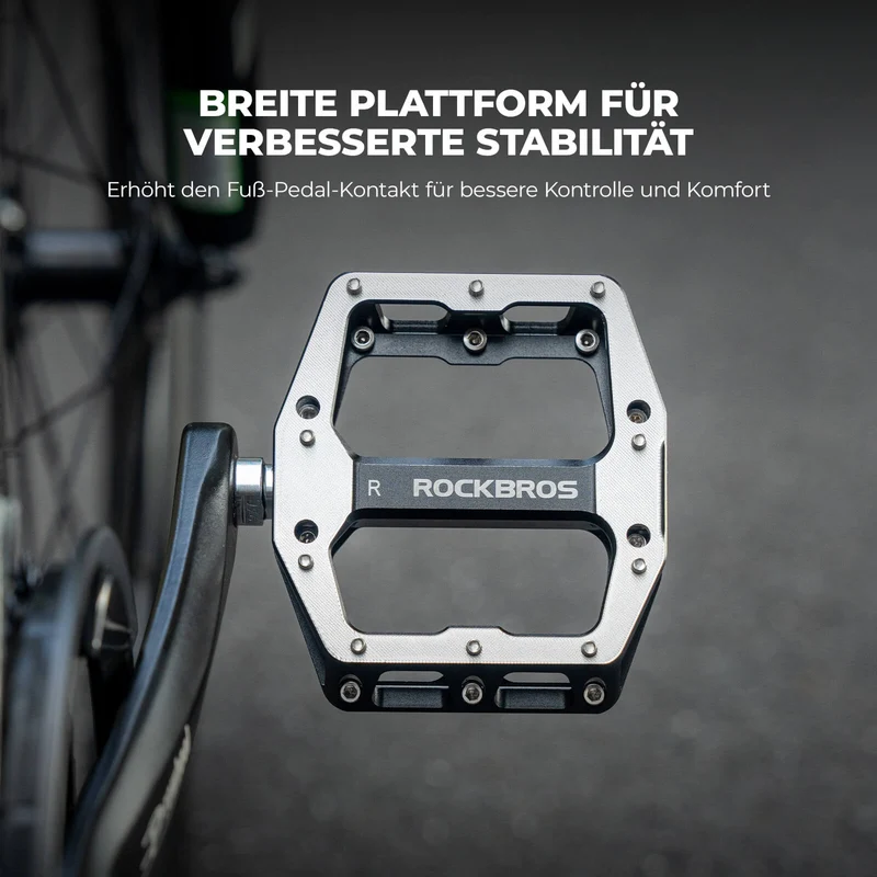 ROCKBROS Pedale met Anti-Rutsch-Stiften - Breite Plattform & Chrom-Molybdän-Achse