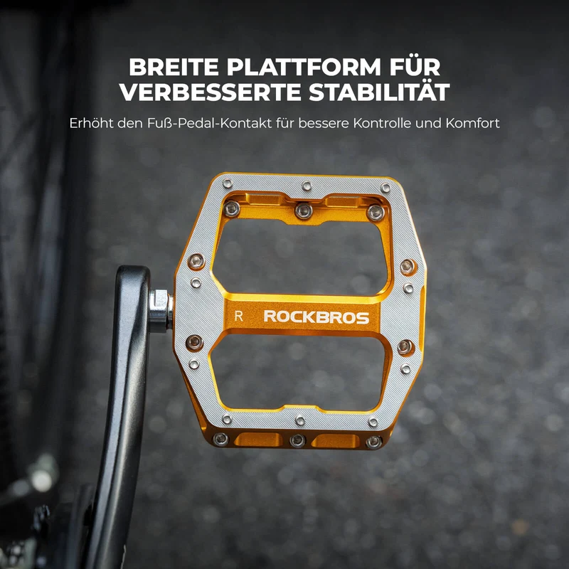 ROCKBROS Pedale met Anti-Rutsch-Stiften - Breite Plattform & Chrom-Molybdän-Achse