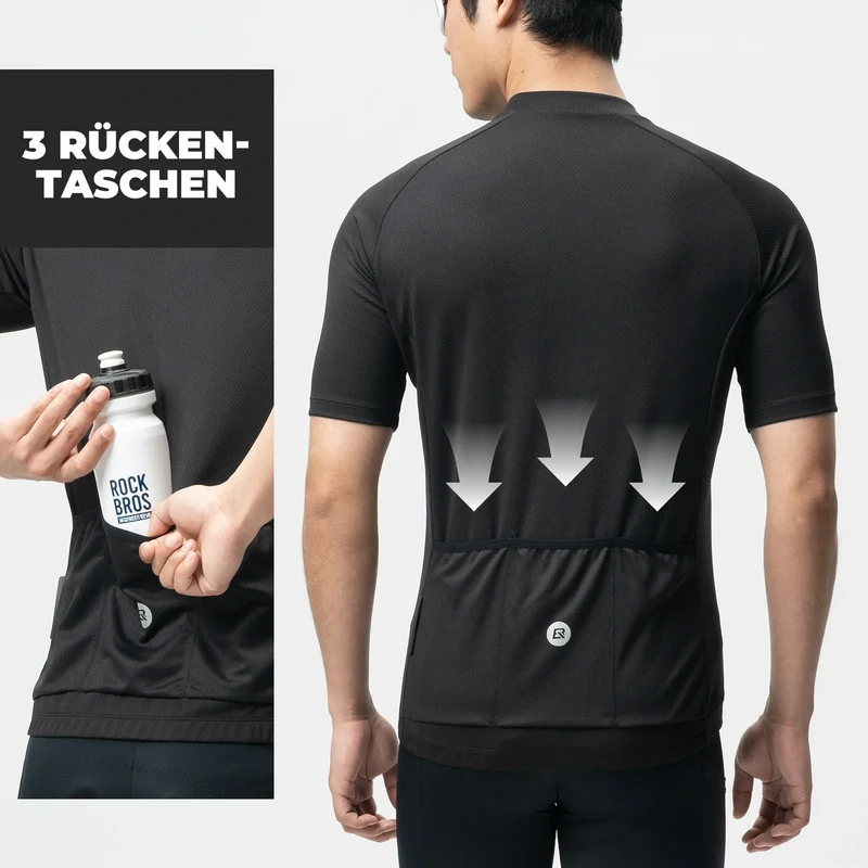 Herren Radtrikot Kurzarm Fahrradtrikot Rennradtrikot Atmungsaktiv Schnell trocknend