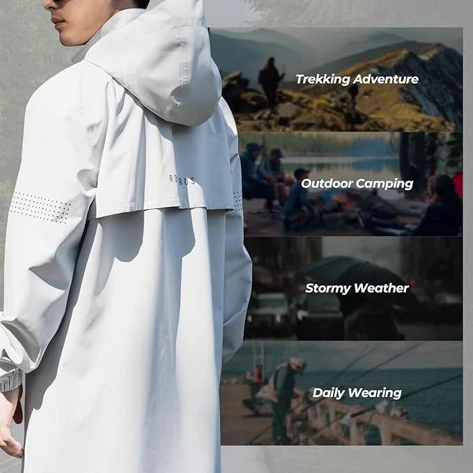 Regenjacke Wasserdichte Atmungsaktiv Regenponcho Regenmantel Windjack