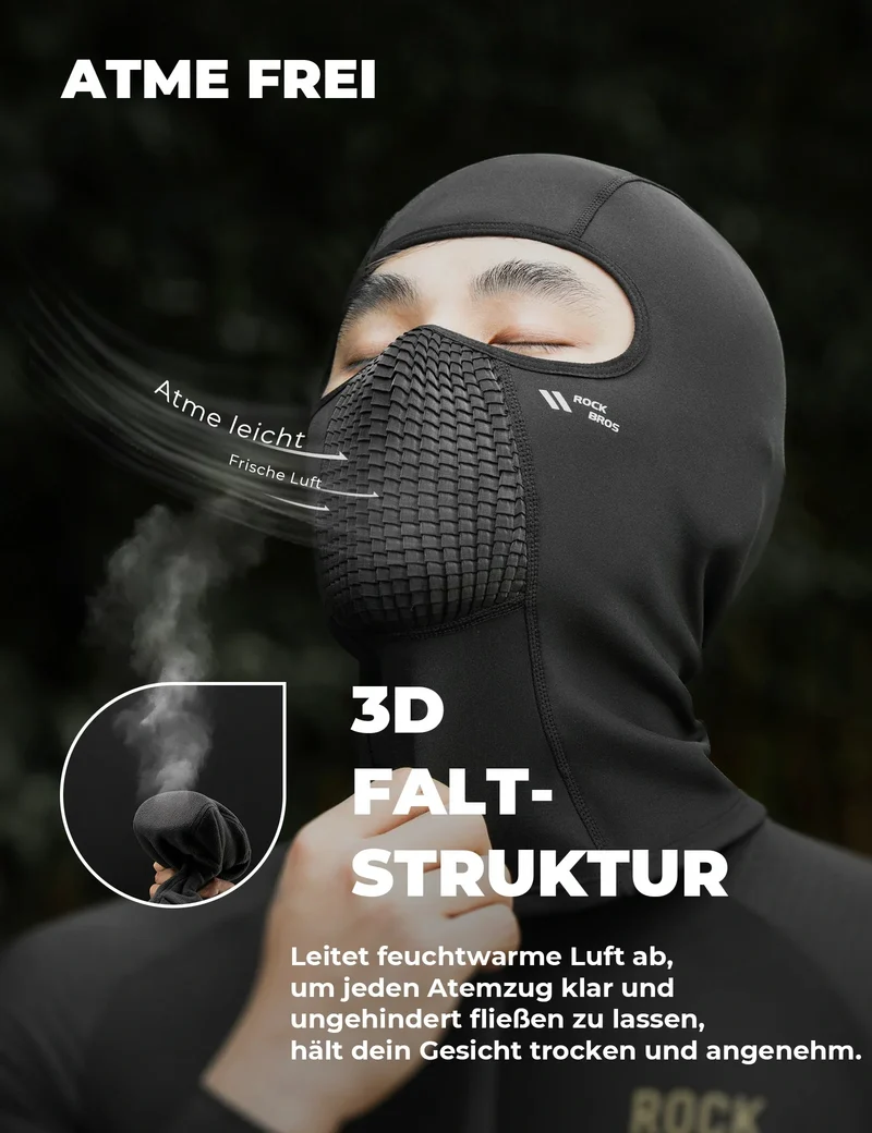 Fleece-Sturmhaube Winter Atmungsaktive Балаклава Skimaske