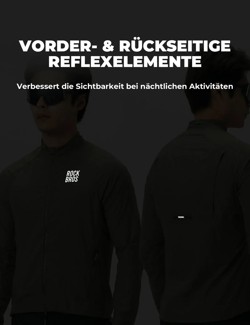 Winddichte Fahrradjacke, Leichte Atmungsaktive Schnelltrocknende Windbreaker, Faltbare