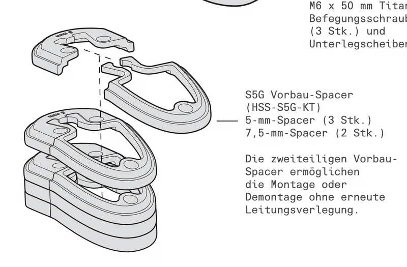 Cervelo HB19 Stem Spacers Kit HSS-S5G-KT | Vorbau/Stem S5 2025/2026