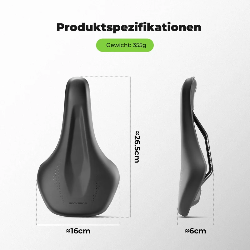 ROCKBROS Leichter Fahrradsattel mit Atmungsaktivität - Voor MTB, Rennrad, Gravelbike