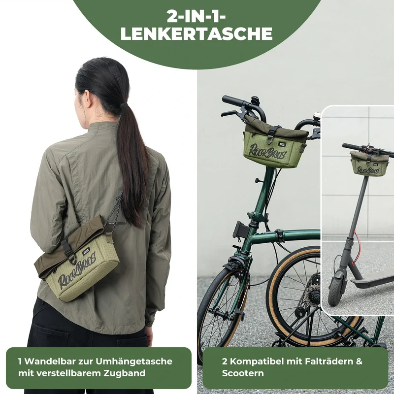 Lenkertasche voor Flatrad en Brompton 1,8-2,7 L