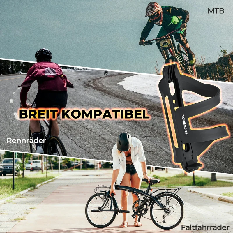 Fahrrad Flaschenhalter aus PC+ABS, Getränkehalter Trinkflaschenhalter Seitliche Entnahme Robuust Einfach zu Reinigen