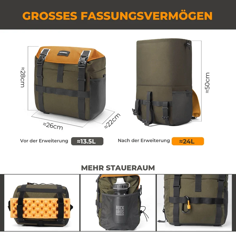 Fahrradtasche Lenkertasche 13,5–24 L