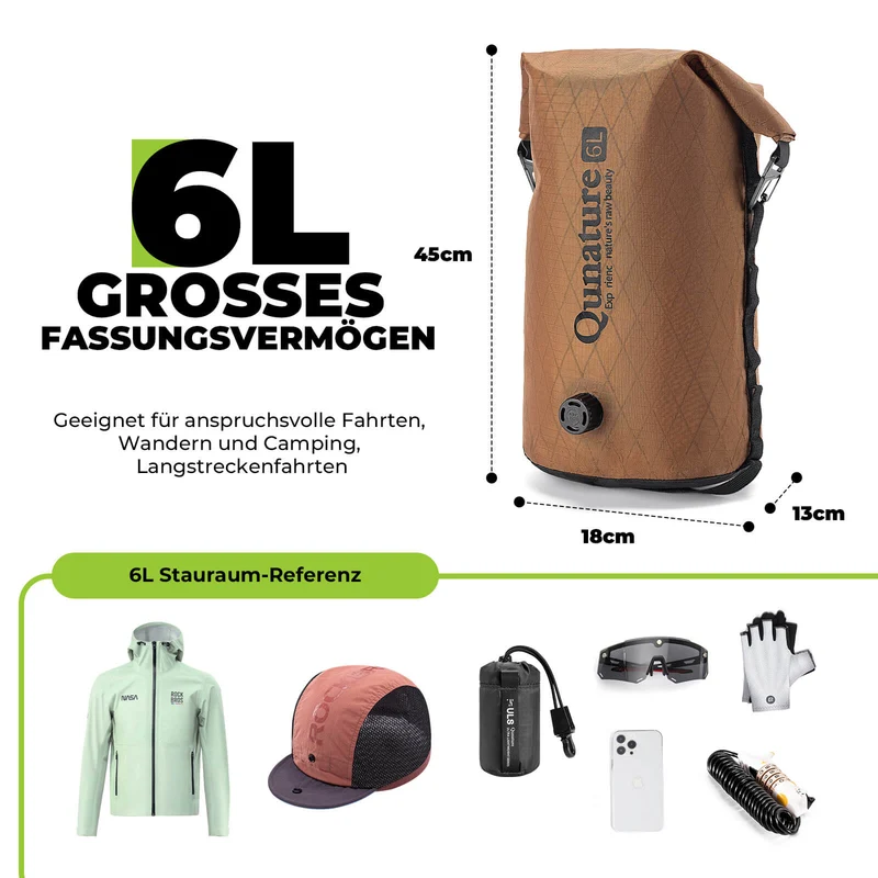 Qunature Lenkertasche 6L/12L Wasserdicht & Leicht
