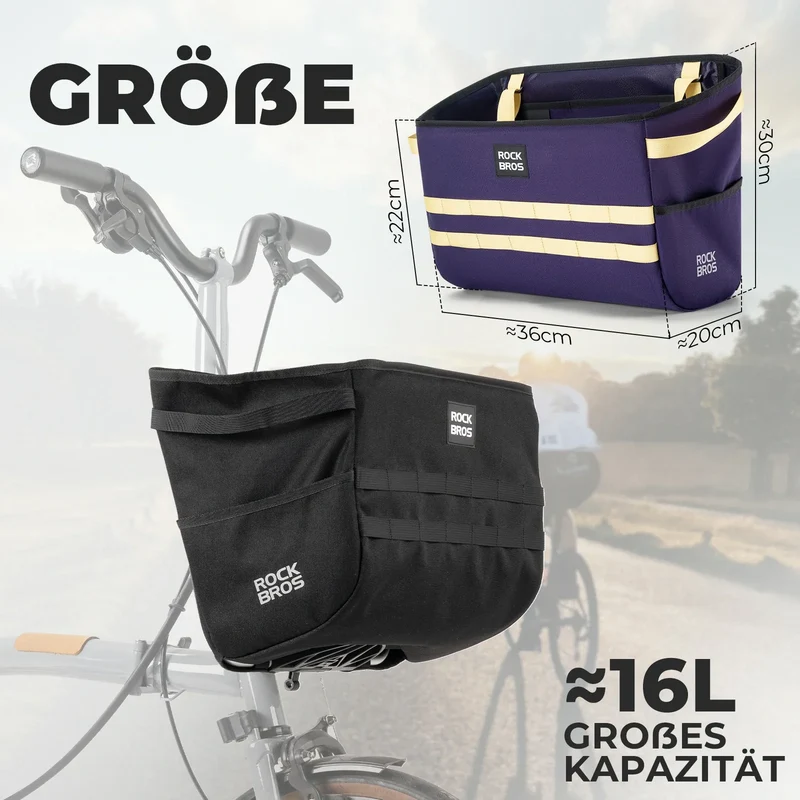 Fahrradlenkertasche voor Brompton Faltradkorbtasche Fronttasche 16L