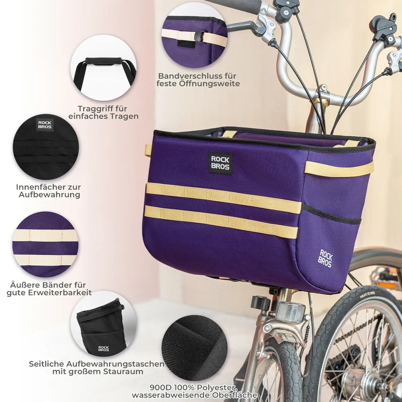 Fahrradlenkertasche voor Brompton Faltradkorbtasche Fronttasche 16L