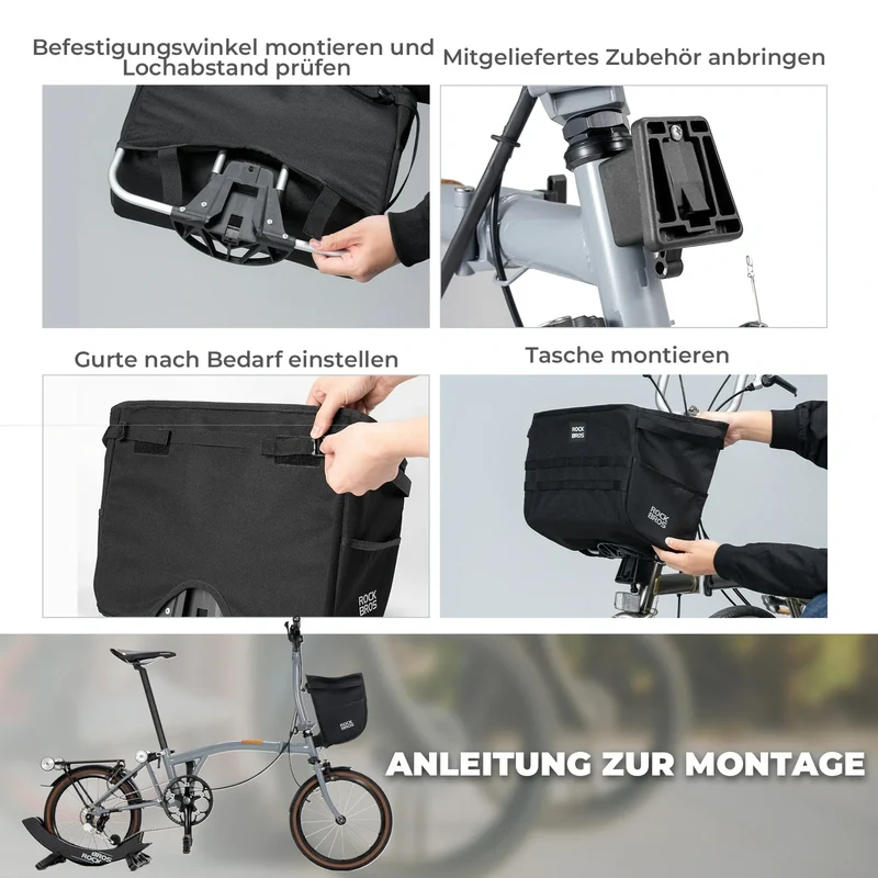 Fahrradlenkertasche voor Brompton Faltradkorbtasche Fronttasche 16L