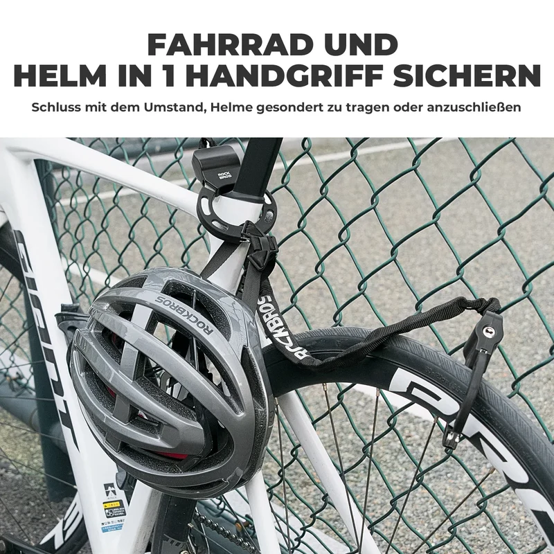 E-Scooter Schloss met 59,5 cm Stahlkette, Fahrradschloss für Roller & Fahrrad