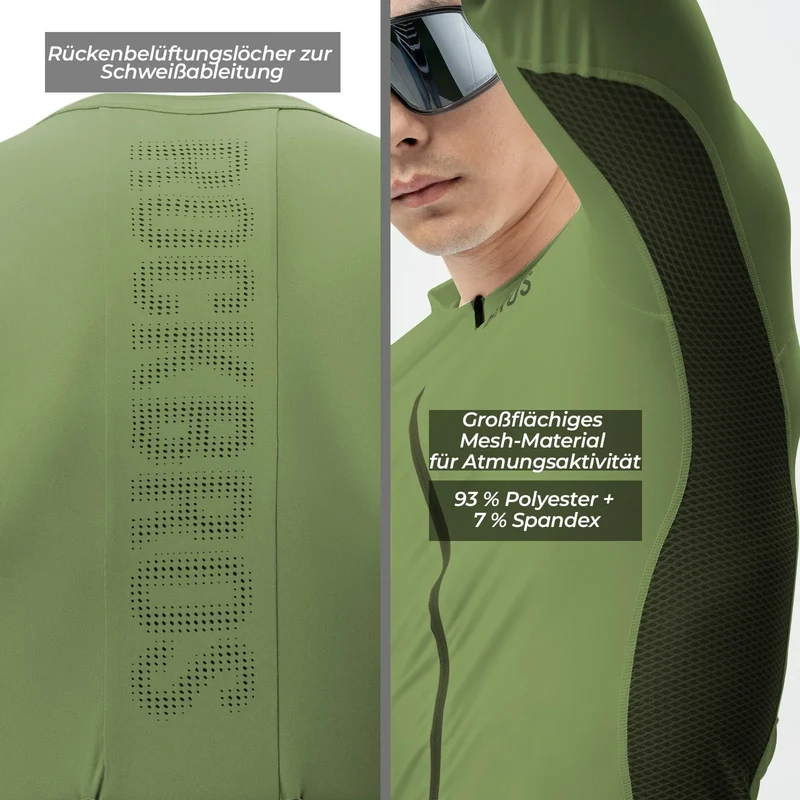 Fahrradtrikot Radtrikot Langarmheren, atmungsaktiv en schnelltrocknend, elastisches