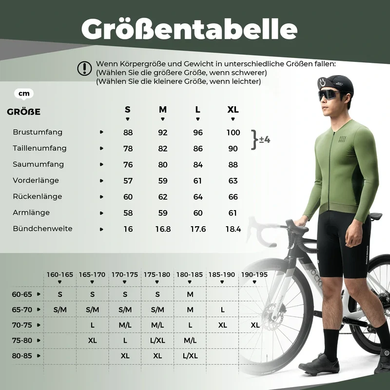 Fahrradtrikot Radtrikot Langarmheren, atmungsaktiv en schnelltrocknend, elastisches