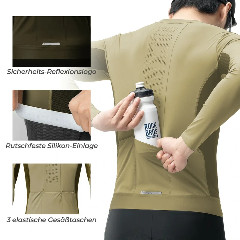 Fahrradtrikot Radtrikot Langarmheren, atmungsaktiv en schnelltrocknend, elastisches