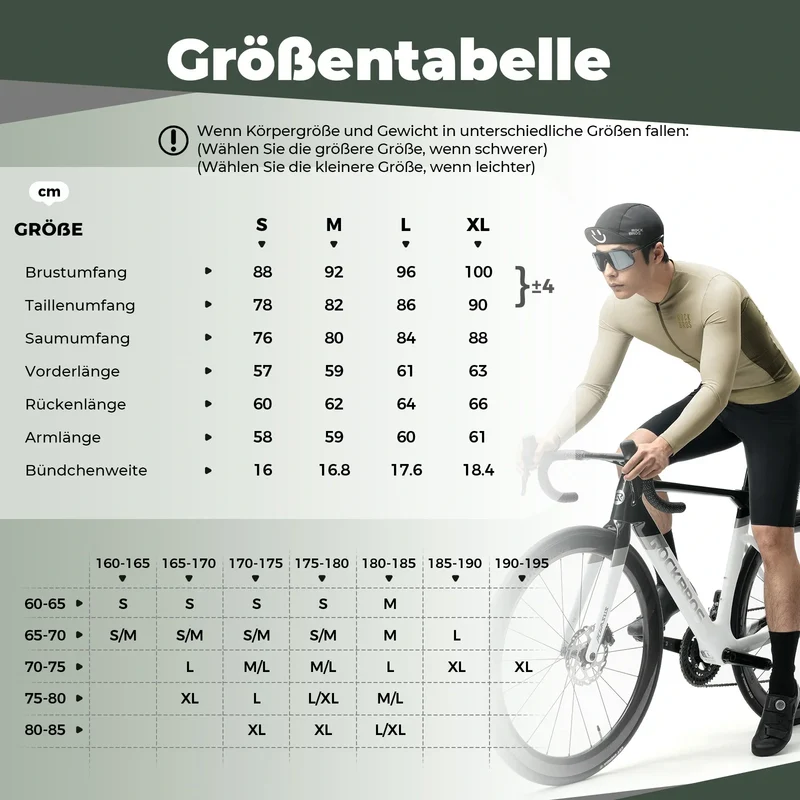 Fahrradtrikot Radtrikot Langarmheren, atmungsaktiv en schnelltrocknend, elastisches