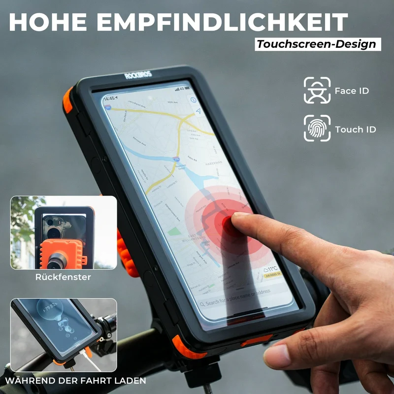Fahrrad Handyhalterung Magnetische, 4,7–6,9 Zoll Smartphones, Lenkerhalterung 22,2–31,8 mm