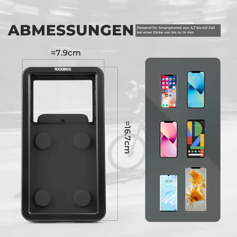 Fahrrad Handyhalterung Magnetische, 4,7–6,9 Zoll Smartphones, Lenkerhalterung 22,2–31,8 mm