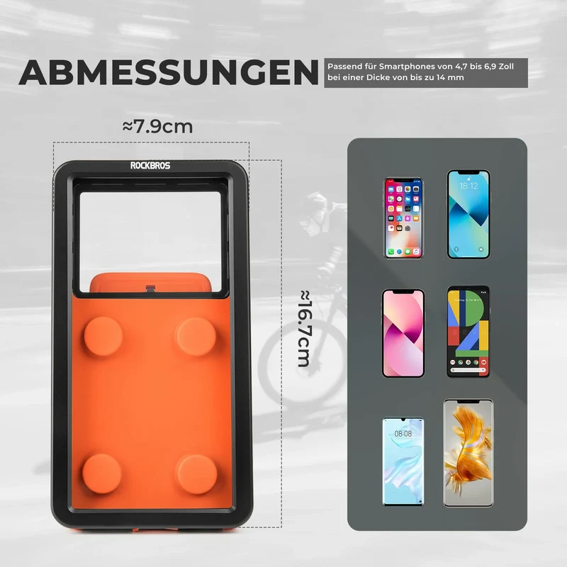 Fahrrad Handyhalterung Magnetische, 4,7–6,9 Zoll Smartphones, Lenkerhalterung 22,2–31,8 mm