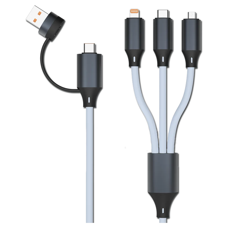 All in One USB Ladekabel - USB A / USB Type-C auf Micro-USB / 8-Pin (Lightning) / USB Type-C - 120 cm - verschiedene Farben