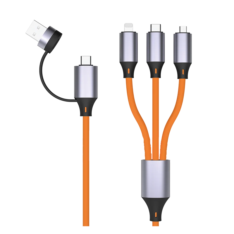 All in One USB Ladekabel - USB A / USB Type-C auf Micro-USB / 8-Pin (Lightning) / USB Type-C - 120 cm - verschiedene Farben