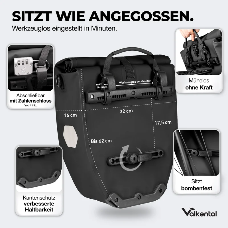 Bike Bag - große & wasserdichte Gepäckträgertasche