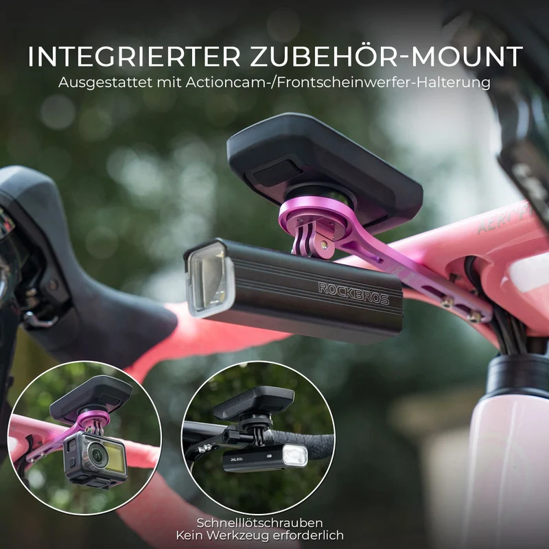Aero Fahrradcomputer Halterung met Schnellverschluss Leichtbau Lenkerverlängerungshalterung